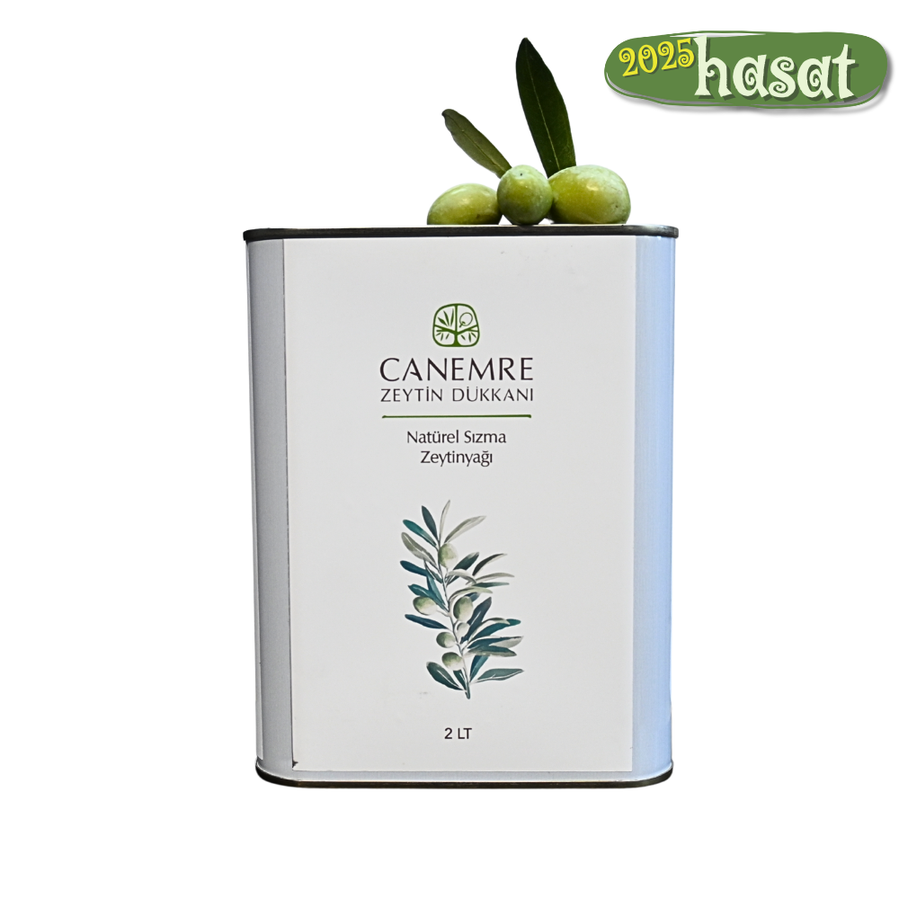 2025 Erken Hasat Soğuk Sıkım Naturel Sızma Zeytinyağı 2 lt teneke kutu