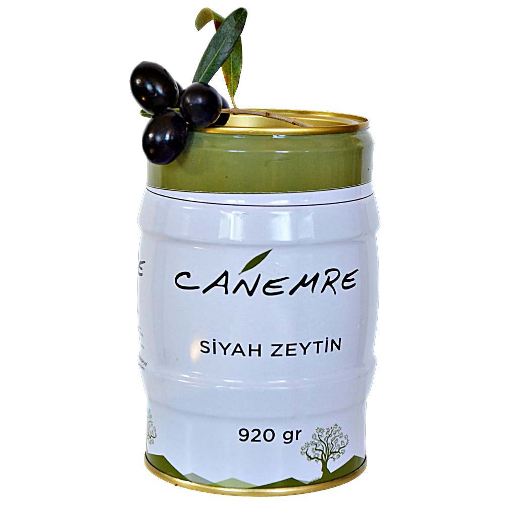 Siyah Gemlik Tipi Salamura Zeytin 200-230 920 g Teneke Kutu