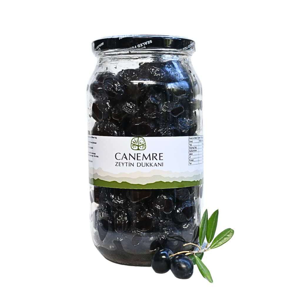 Siyah Gemlik Tipi Salamura Zeytin 260-290 650 g Cam Kavanoz