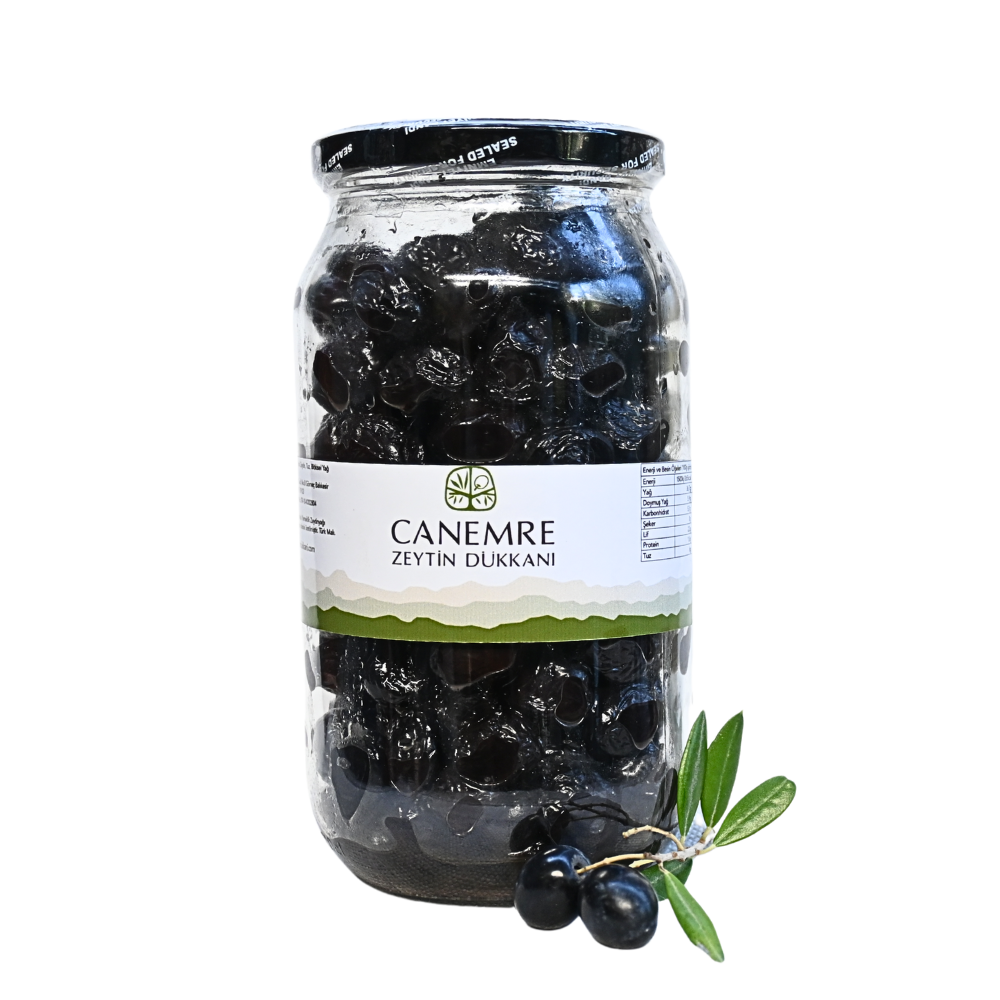 Siyah Gemlik Tipi Salamura Zeytin 260-290 650 g Cam Kavanoz