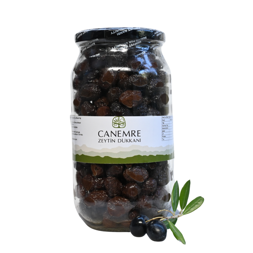 Kurutma Selesi Siyah Gemlik Tipi Zeytin 650 g Cam Kavanoz