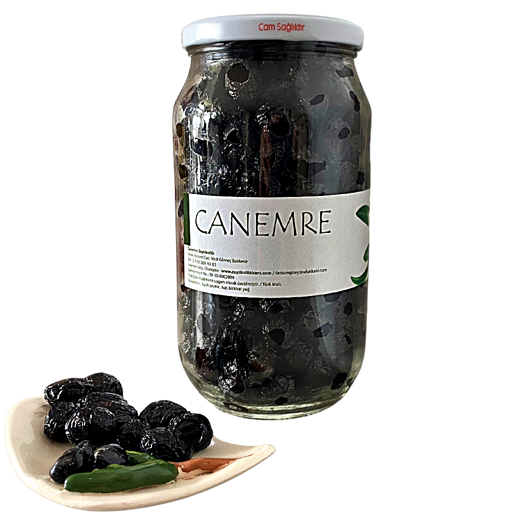 Kurutma Selesi Siyah Gemlik Tipi Zeytin 650 g Cam Kavanoz