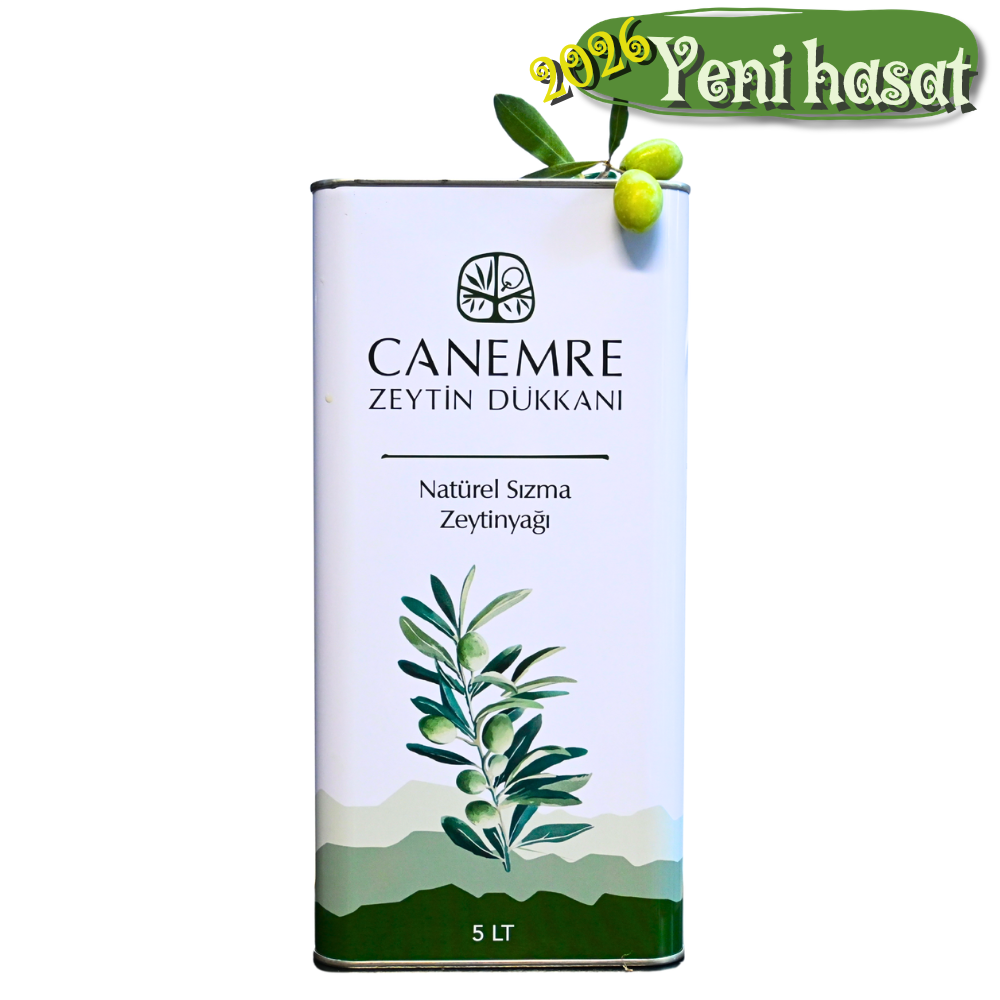 2026 Erken Hasat Soğuk Sıkım Naturel Sızma Zeytinyağı 5 lt teneke kutu