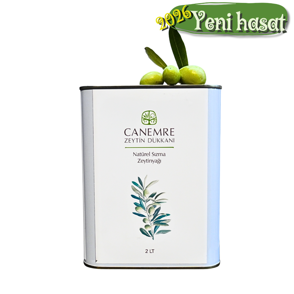 2026 Erken Hasat Soğuk Sıkım Naturel Sızma Zeytinyağı 2 lt teneke kutu